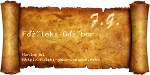 Füleki Gábor névjegykártya