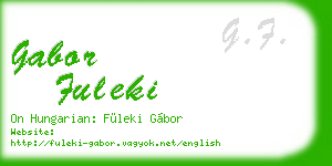 gabor fuleki business card
